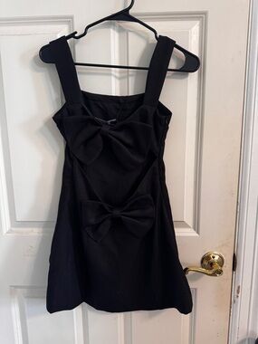 PrettyLittleThing Black Textured Dress with Branded Tag